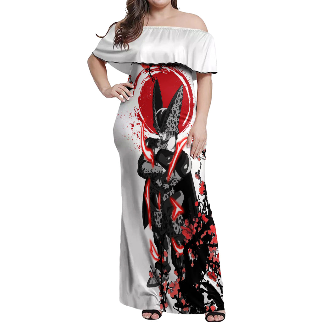 Perfect Cell - Style Anime Off Shoulder Maxi Dress