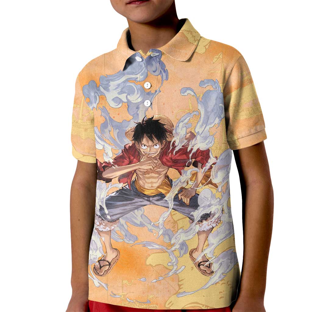 Monkey D. Luffy - One Piece Kid Polo Shirt Anime Style