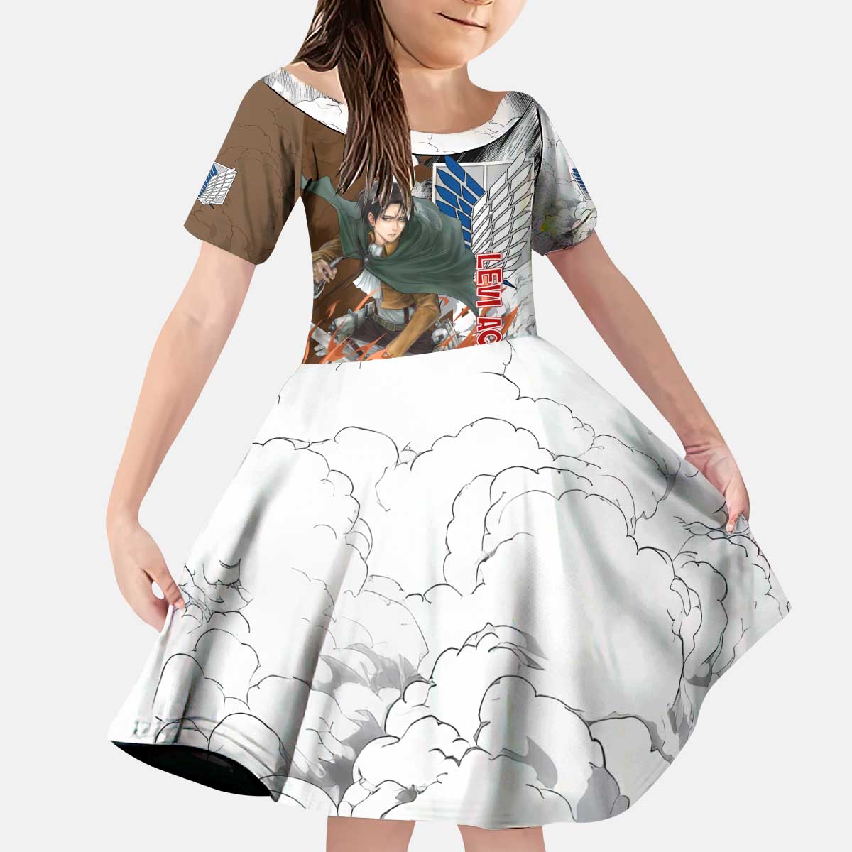 Levi Ackerman - Attack On Titan Kid Short Sleeve Dress Anime Style