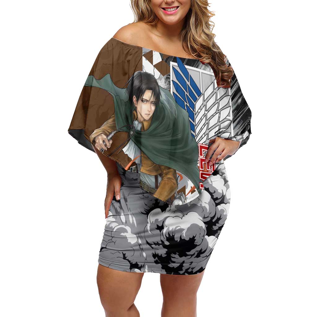 Levi Ackerman - Attack On Titan Off Shoulder Short Dress Anime Style