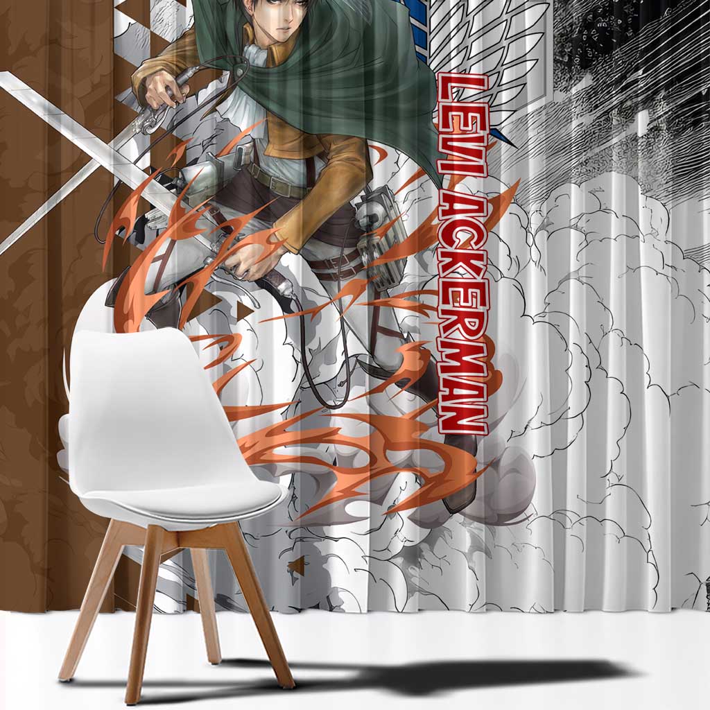 Levi Ackerman - Attack On Titan Window Curtain Anime Style