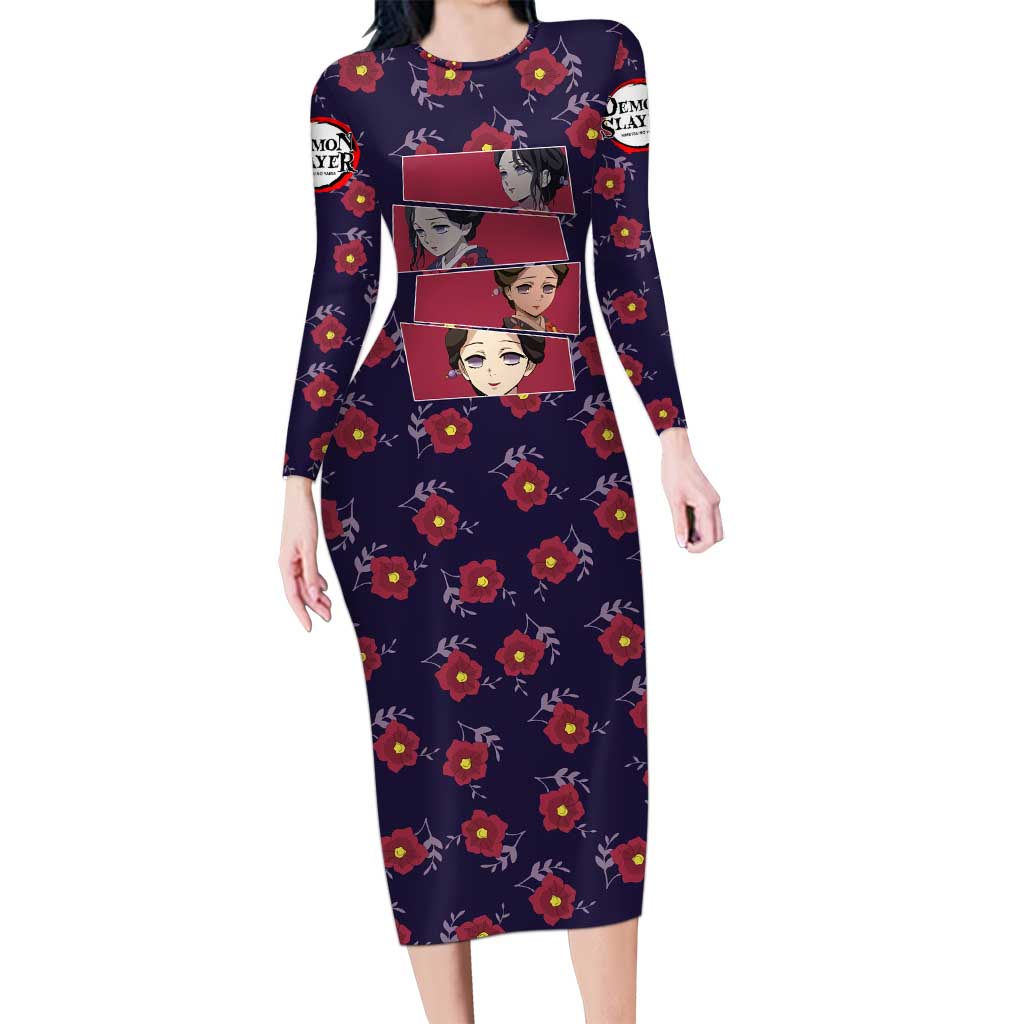 Tamayo - Demon Slayer Long Sleeve Bodycon Dress Anime Style