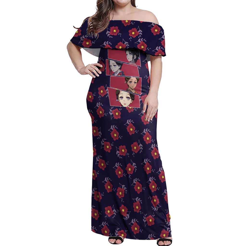 Tamayo - Demon Slayer Off Shoulder Maxi Dress Anime Style