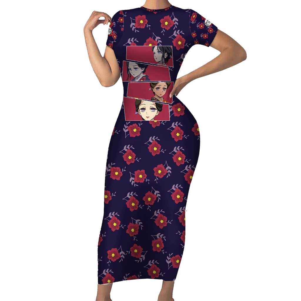Tamayo - Demon Slayer Short Sleeve Bodycon Dress Anime Style