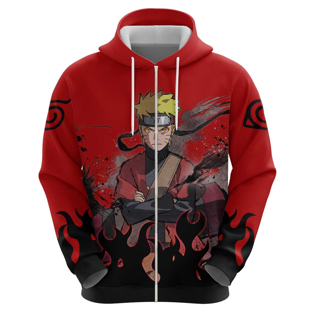 Uzumaki Sage - Naruto Zip Hoodie Anime Style