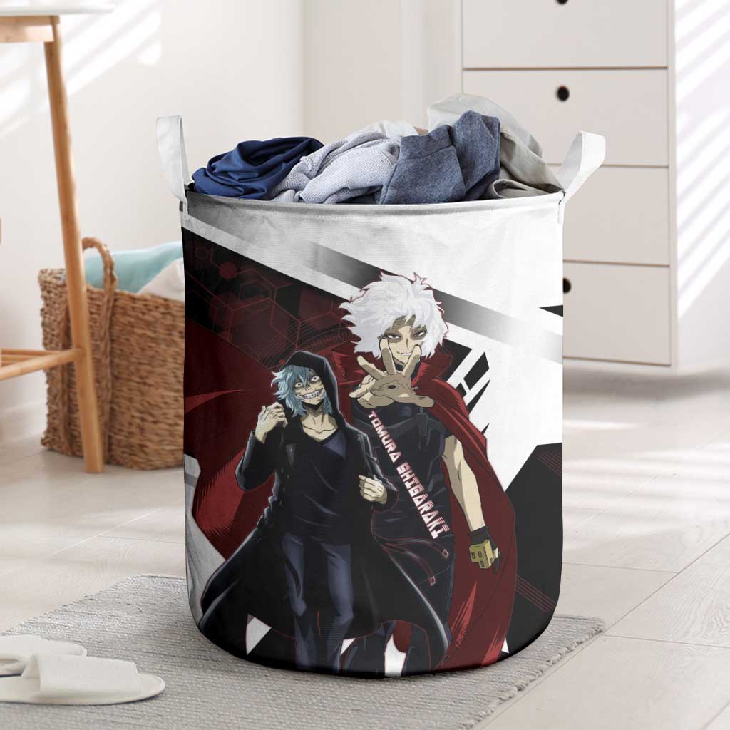 Tomura Shigaraki Laundry Basket Dark Anime Villain Illustration with Red Energy Aura