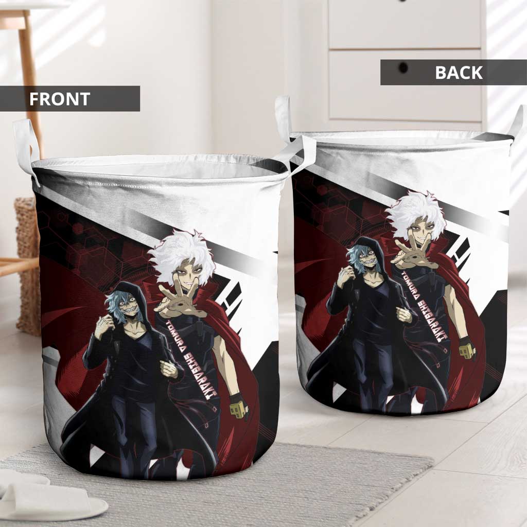 Tomura Shigaraki Laundry Basket Dark Anime Villain Illustration with Red Energy Aura