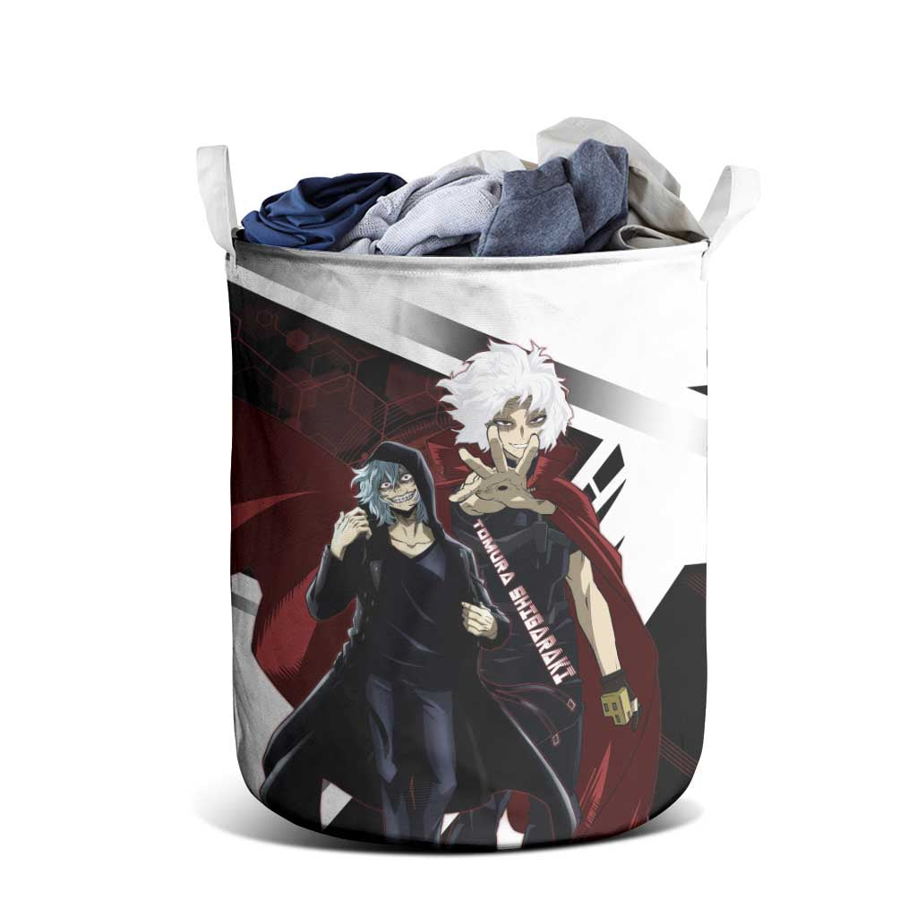 Tomura Shigaraki Laundry Basket Dark Anime Villain Illustration with Red Energy Aura