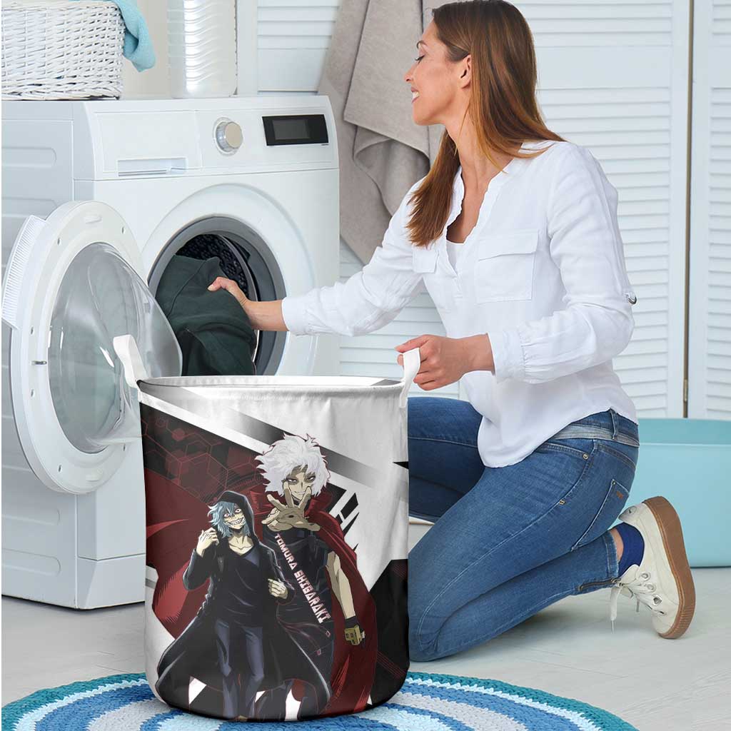 Tomura Shigaraki Laundry Basket Dark Anime Villain Illustration with Red Energy Aura