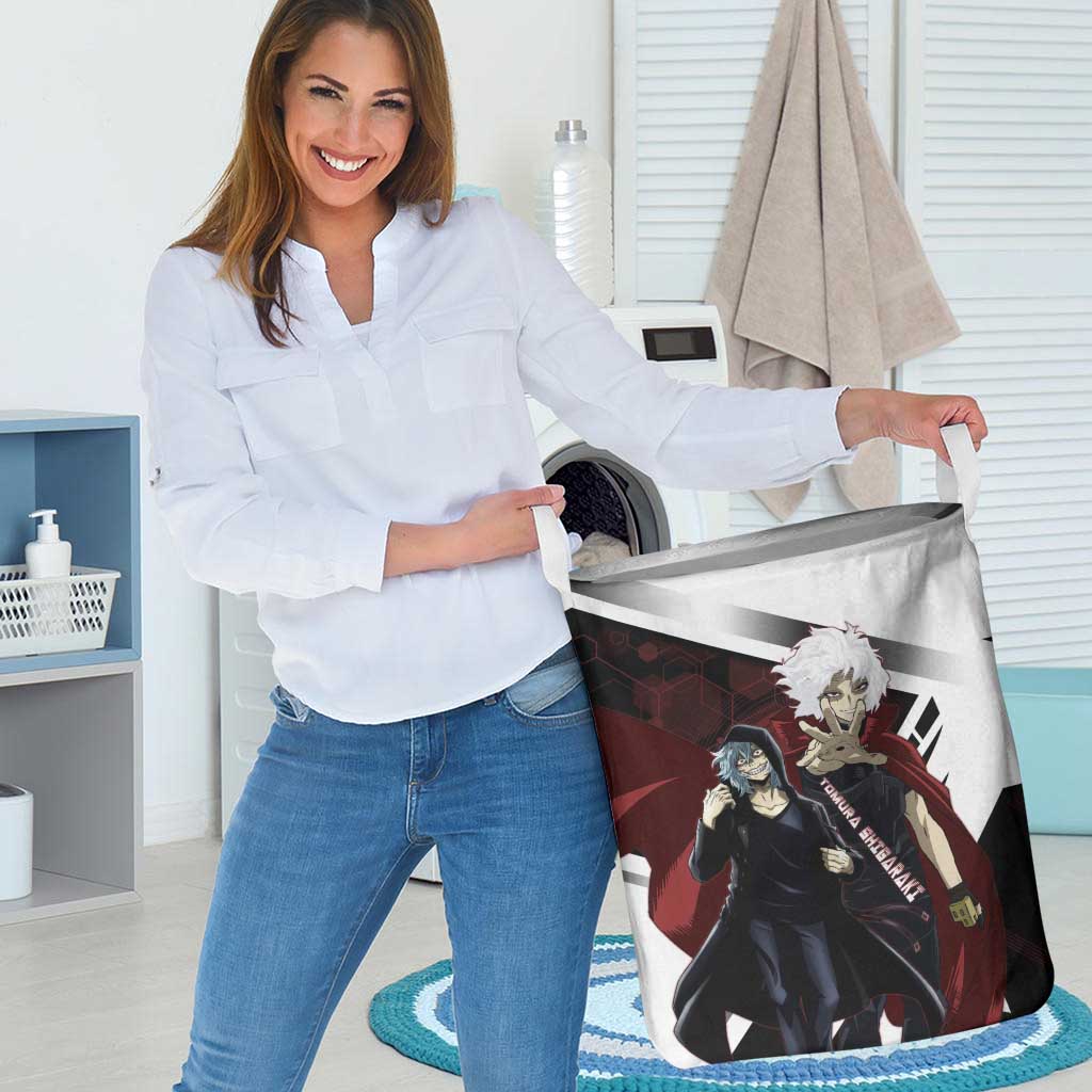 Tomura Shigaraki Laundry Basket Dark Anime Villain Illustration with Red Energy Aura