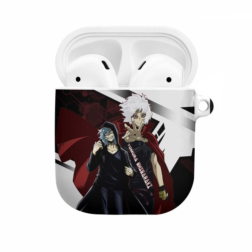 Tomura Shigaraki AirPods Case Dark Anime Villain Illustration with Red Energy Aura