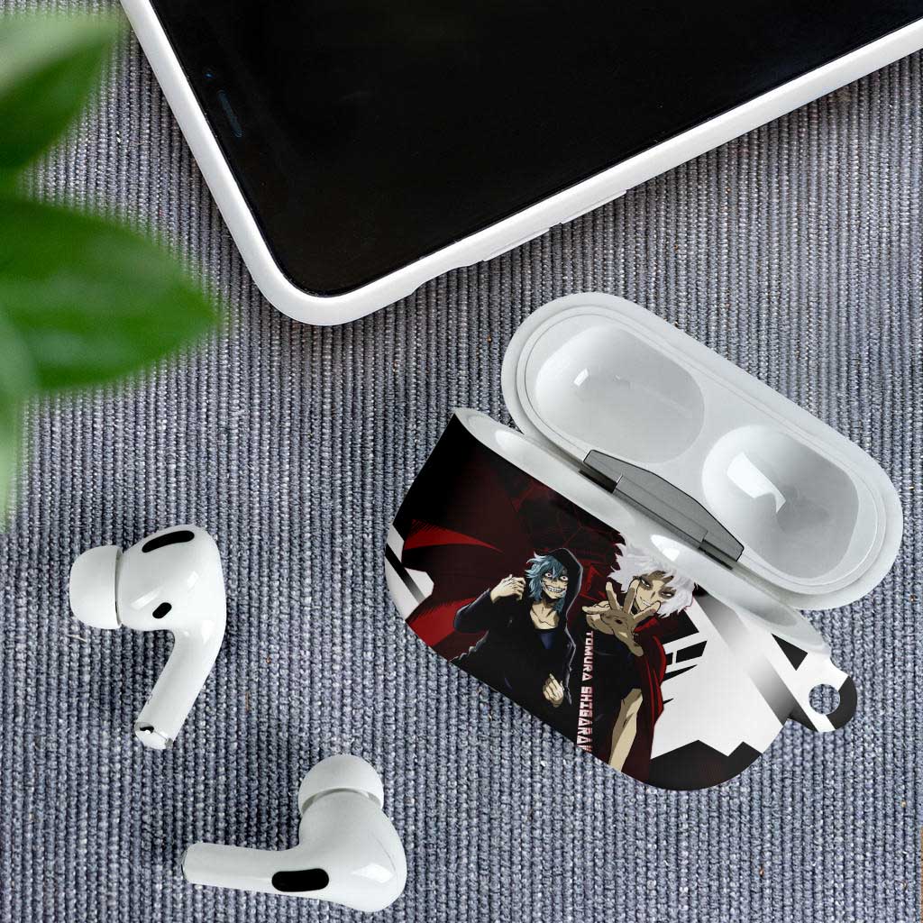 Tomura Shigaraki AirPods Case Dark Anime Villain Illustration with Red Energy Aura