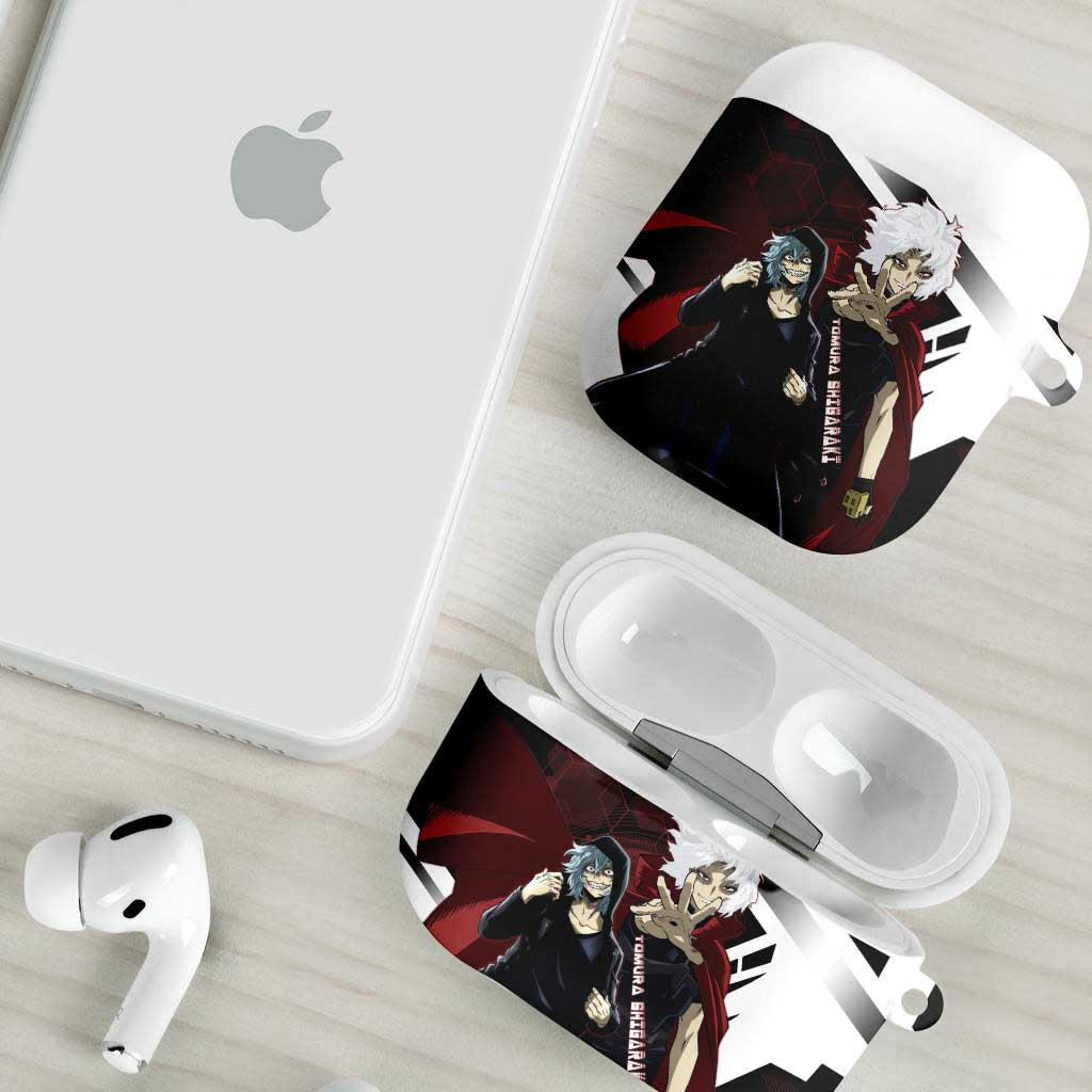 Tomura Shigaraki AirPods Case Dark Anime Villain Illustration with Red Energy Aura