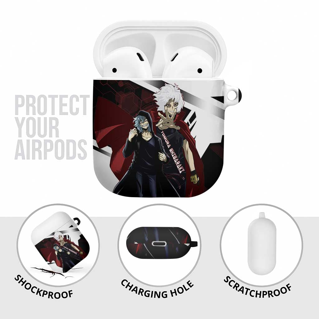 Tomura Shigaraki AirPods Case Dark Anime Villain Illustration with Red Energy Aura