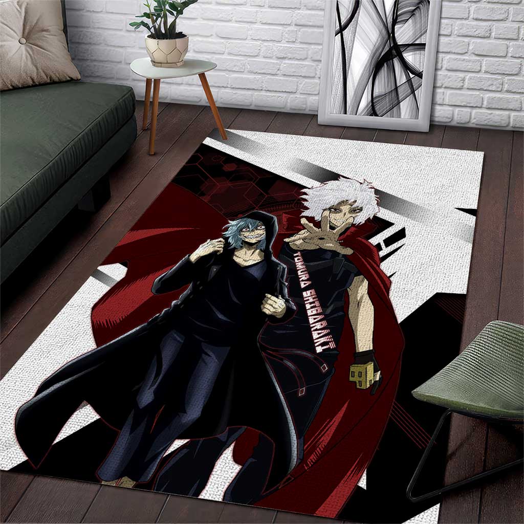 Tomura Shigaraki Area Rug Dark Anime Villain Illustration with Red Energy Aura