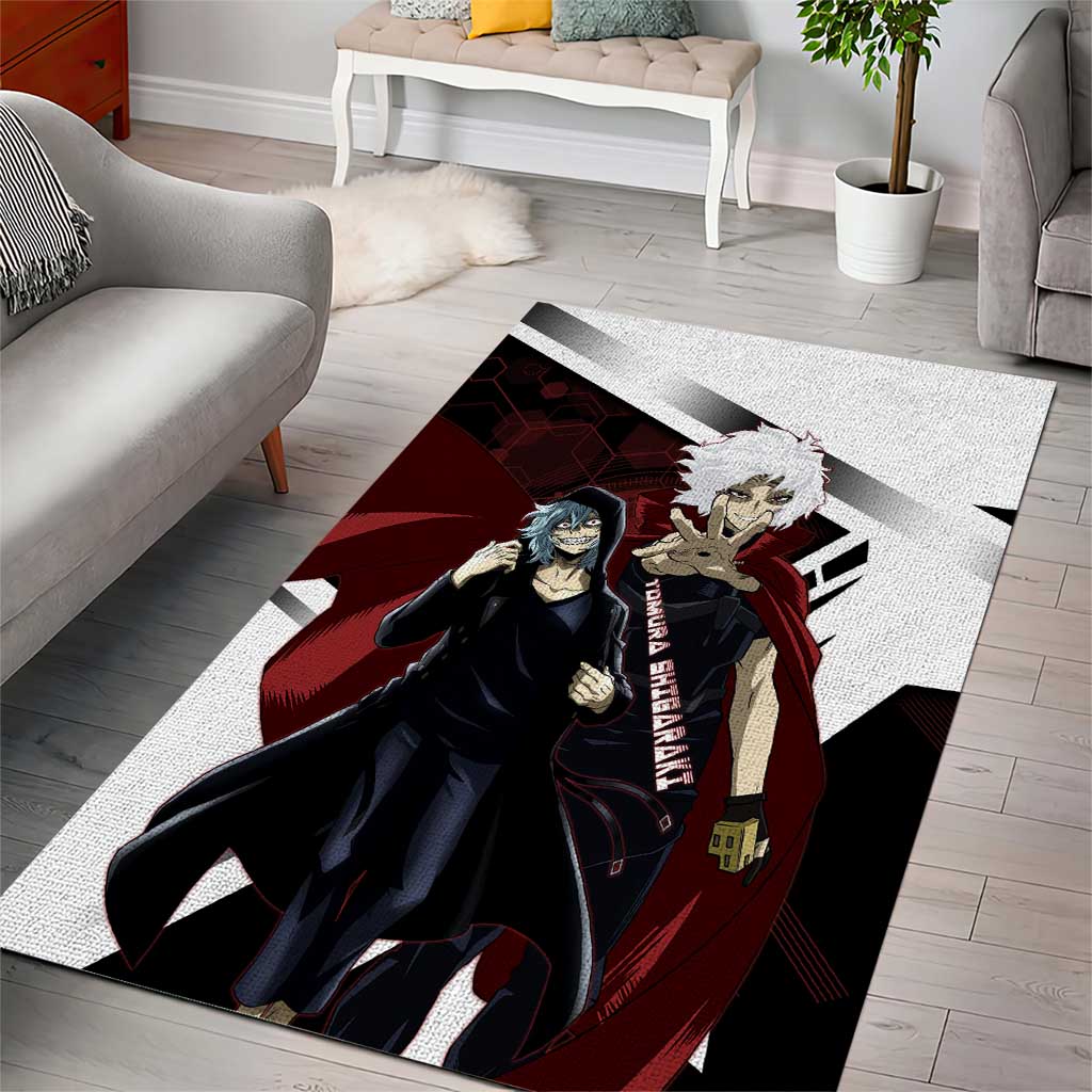 Tomura Shigaraki Area Rug Dark Anime Villain Illustration with Red Energy Aura