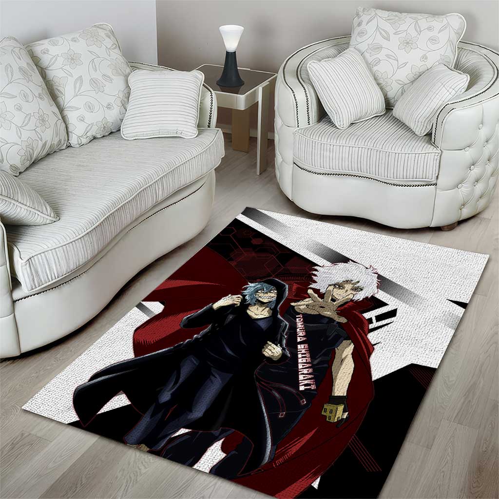 Tomura Shigaraki Area Rug Dark Anime Villain Illustration with Red Energy Aura