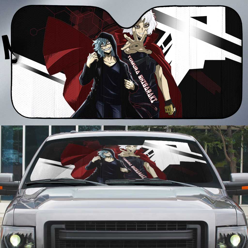 Tomura Shigaraki Auto Sun Shade Dark Anime Villain Illustration with Red Energy Aura