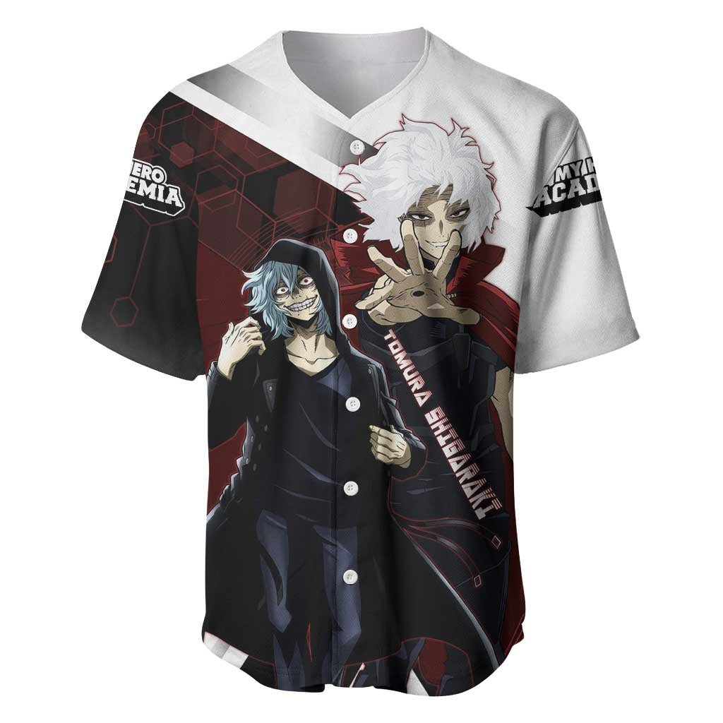 Tomura Shigaraki Baseball Jersey Dark Anime Villain Illustration with Red Energy Aura