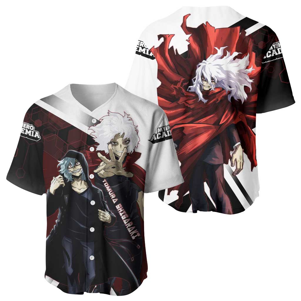 Tomura Shigaraki Baseball Jersey Dark Anime Villain Illustration with Red Energy Aura