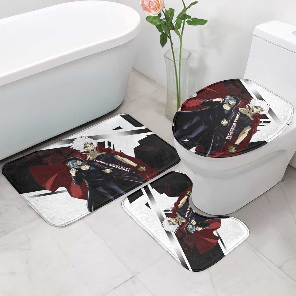 Tomura Shigaraki Bathroom Set Dark Anime Villain Illustration with Red Energy Aura