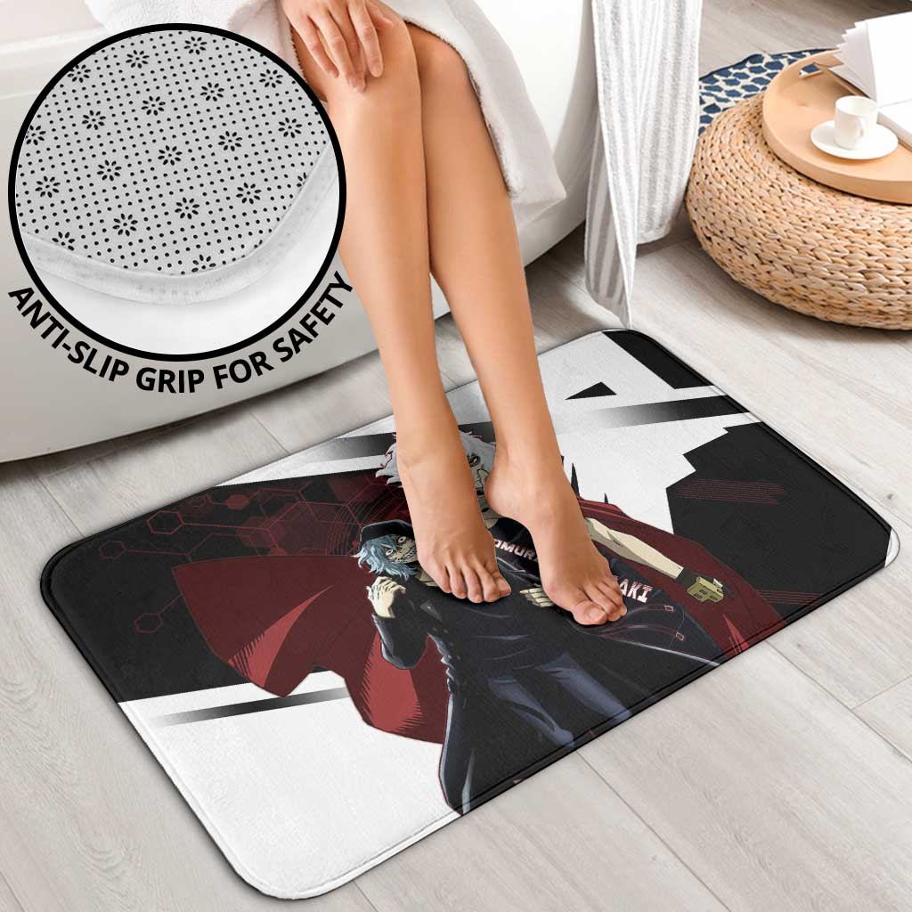 Tomura Shigaraki Bathroom Set Dark Anime Villain Illustration with Red Energy Aura