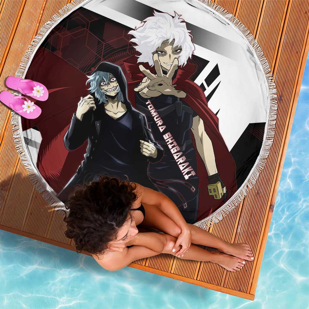 Tomura Shigaraki Beach Blanket Dark Anime Villain Illustration with Red Energy Aura