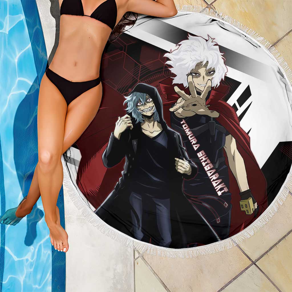 Tomura Shigaraki Beach Blanket Dark Anime Villain Illustration with Red Energy Aura