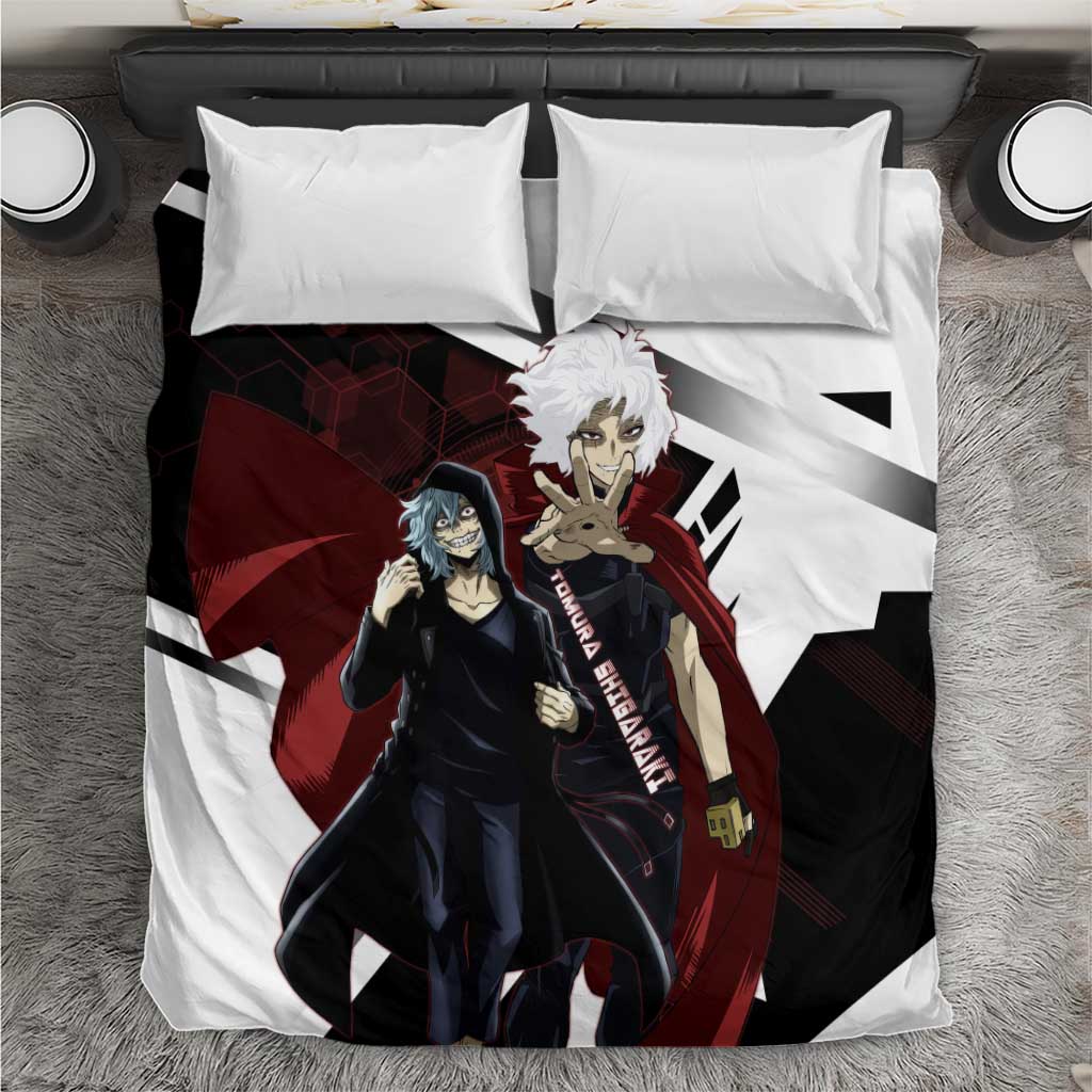 Tomura Shigaraki Bedding Set Dark Anime Villain Illustration with Red Energy Aura