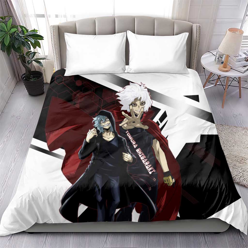 Tomura Shigaraki Bedding Set Dark Anime Villain Illustration with Red Energy Aura