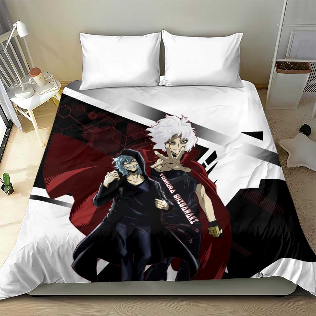 Tomura Shigaraki Bedding Set Dark Anime Villain Illustration with Red Energy Aura