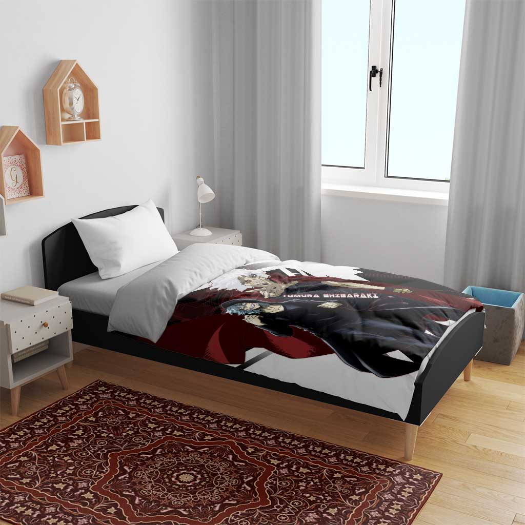 Tomura Shigaraki Bedding Set Dark Anime Villain Illustration with Red Energy Aura