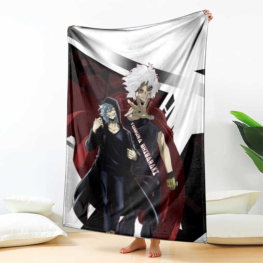 Tomura Shigaraki Blanket Dark Anime Villain Illustration with Red Energy Aura