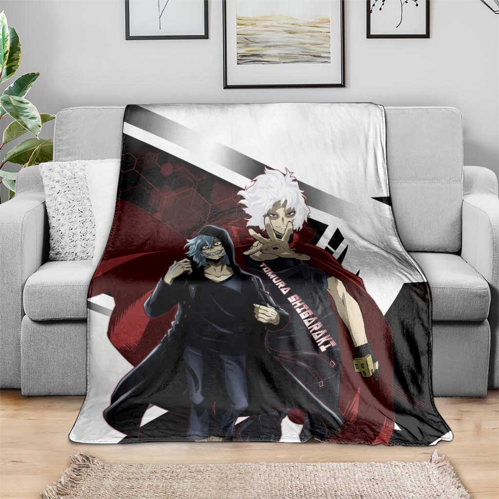Tomura Shigaraki Blanket Dark Anime Villain Illustration with Red Energy Aura