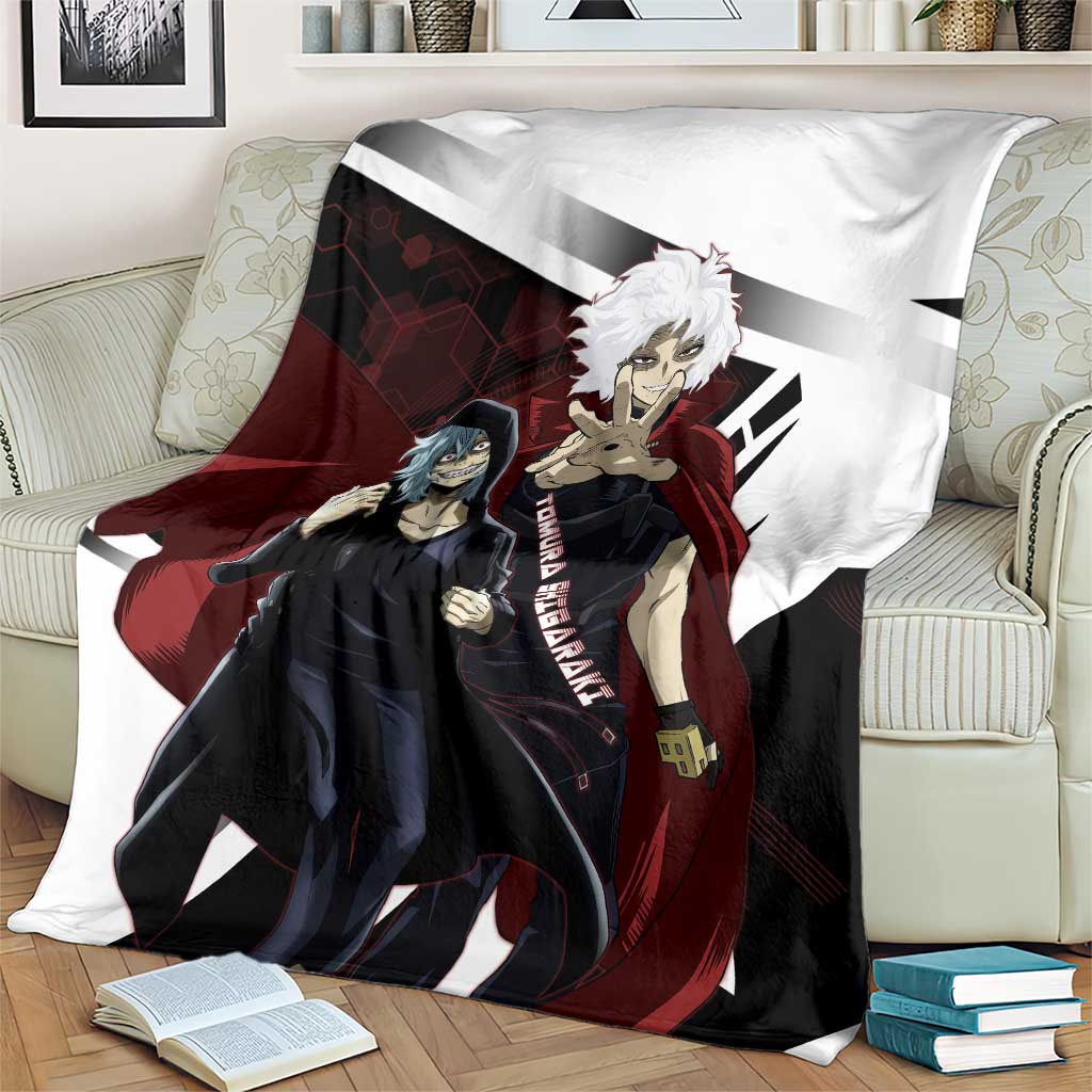 Tomura Shigaraki Blanket Dark Anime Villain Illustration with Red Energy Aura