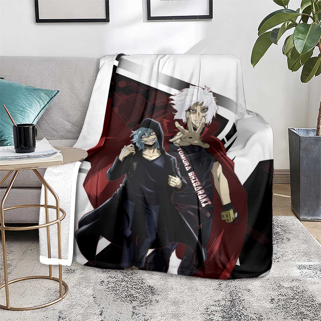 Tomura Shigaraki Blanket Dark Anime Villain Illustration with Red Energy Aura