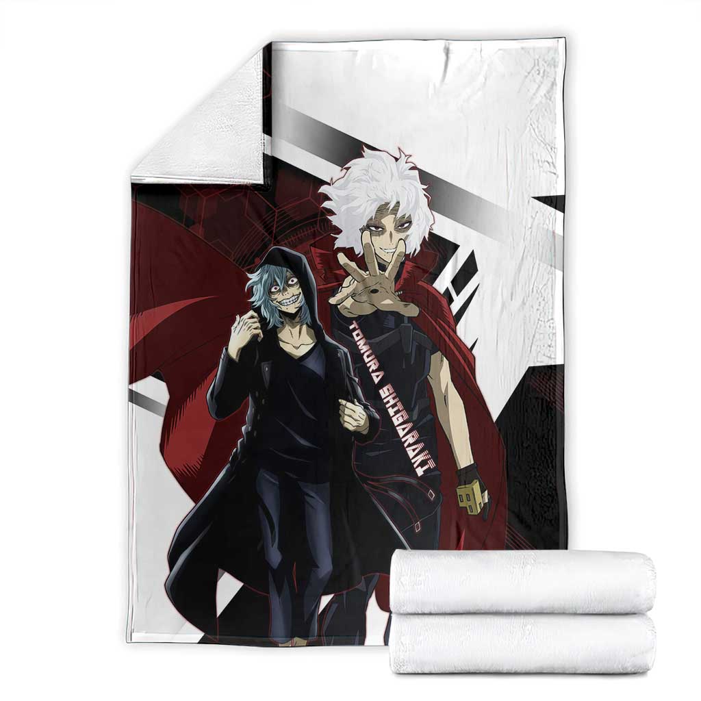 Tomura Shigaraki Blanket Dark Anime Villain Illustration with Red Energy Aura