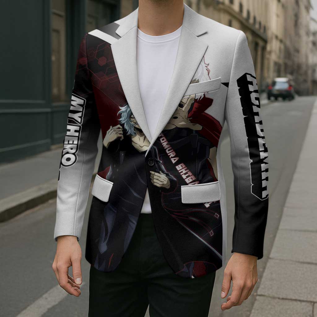 Tomura Shigaraki Blazer Dark Anime Villain Illustration with Red Energy Aura