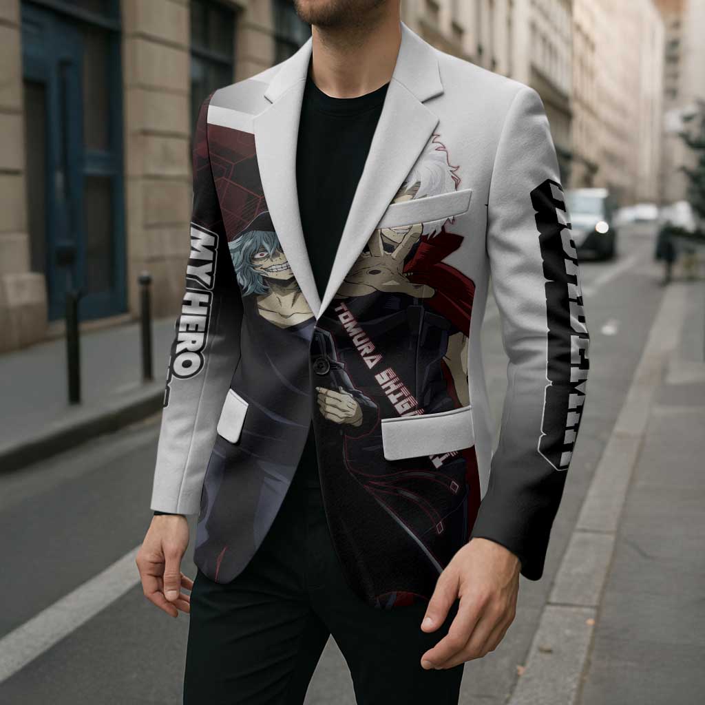Tomura Shigaraki Blazer Dark Anime Villain Illustration with Red Energy Aura