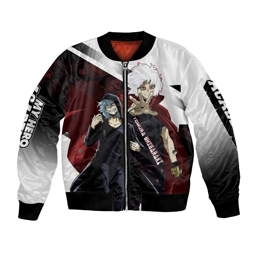 Tomura Shigaraki Bomber Jacket Dark Anime Villain Illustration with Red Energy Aura