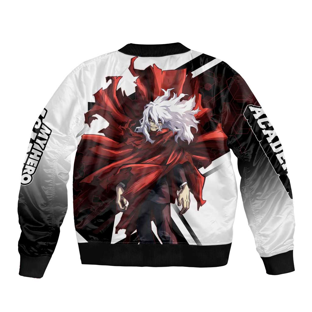 Tomura Shigaraki Bomber Jacket Dark Anime Villain Illustration with Red Energy Aura