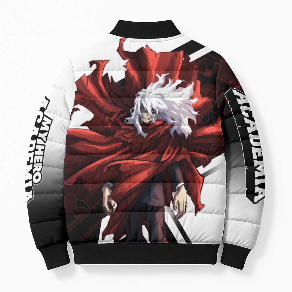 Tomura Shigaraki Bomber Puffer Jacket Dark Anime Villain Illustration with Red Energy Aura