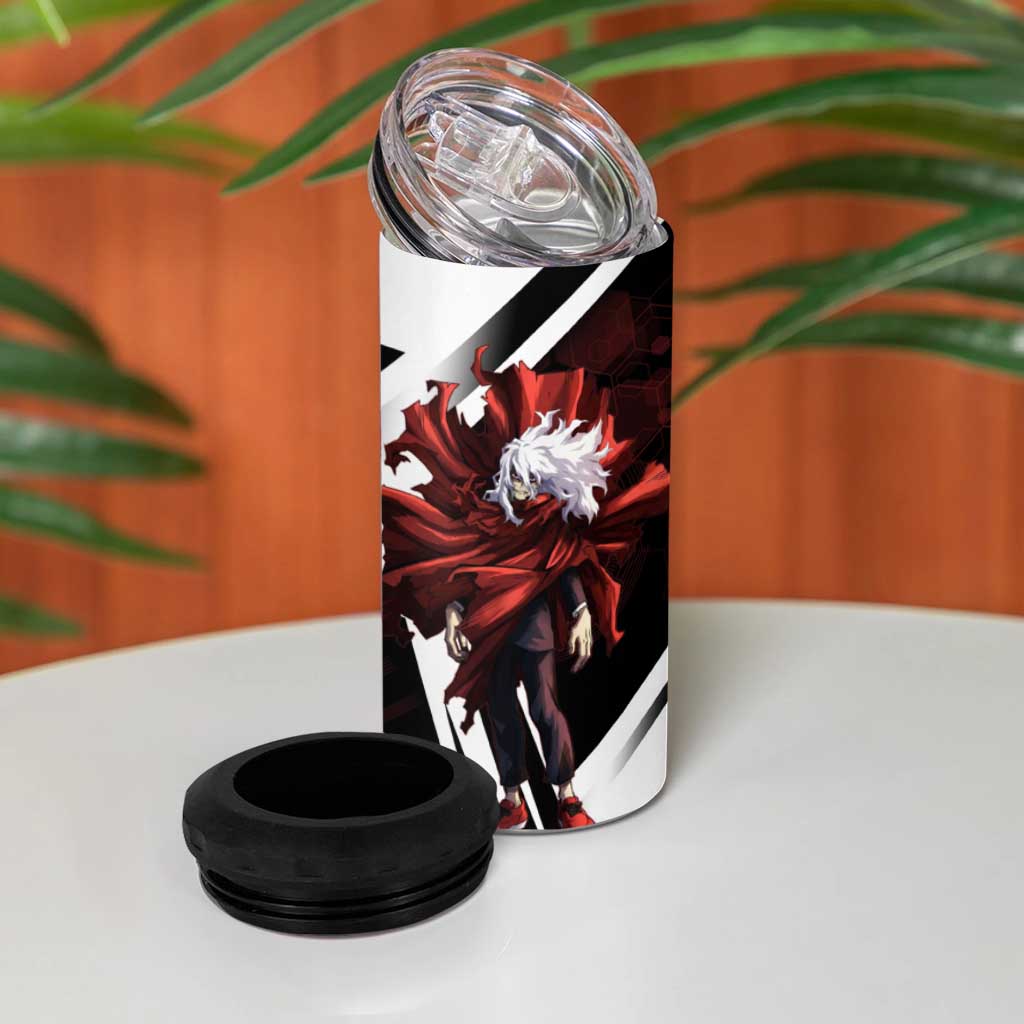 Tomura Shigaraki 4 in 1 Can Cooler Tumbler Dark Anime Villain Illustration with Red Energy Aura