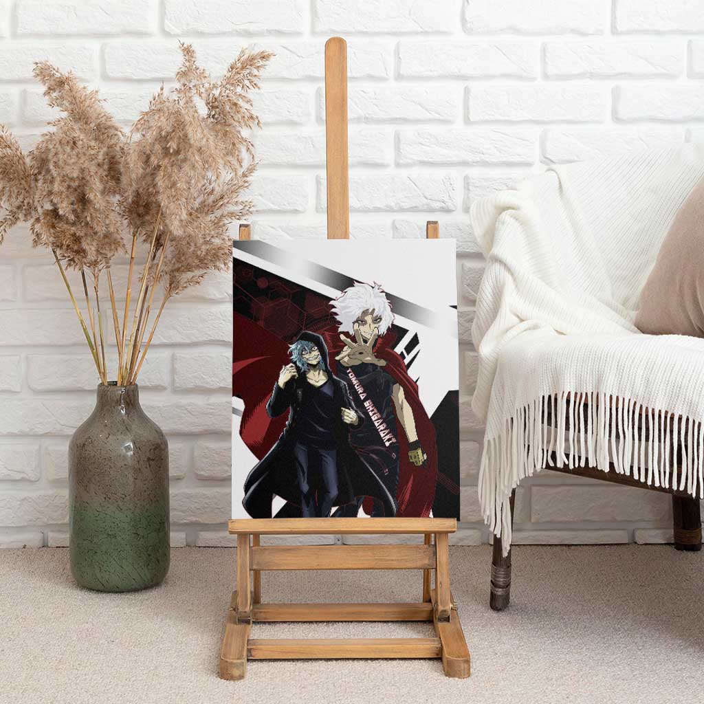 Tomura Shigaraki Canvas Wall Art Dark Anime Villain Illustration with Red Energy Aura