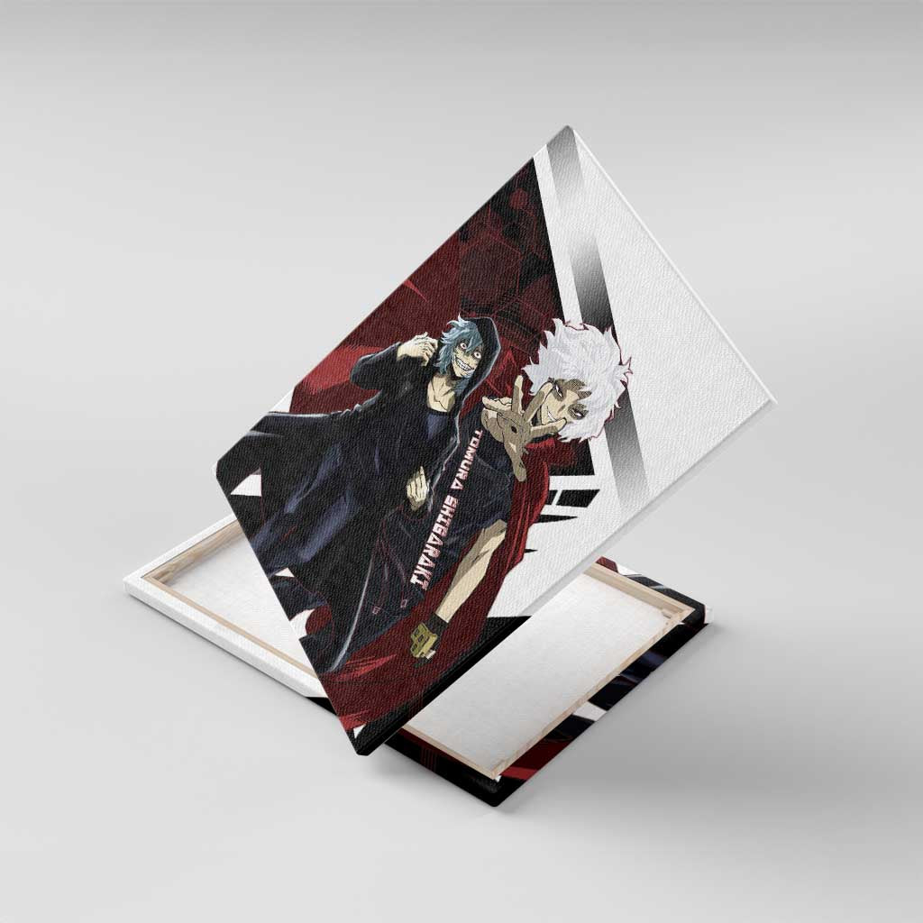 Tomura Shigaraki Canvas Wall Art Dark Anime Villain Illustration with Red Energy Aura