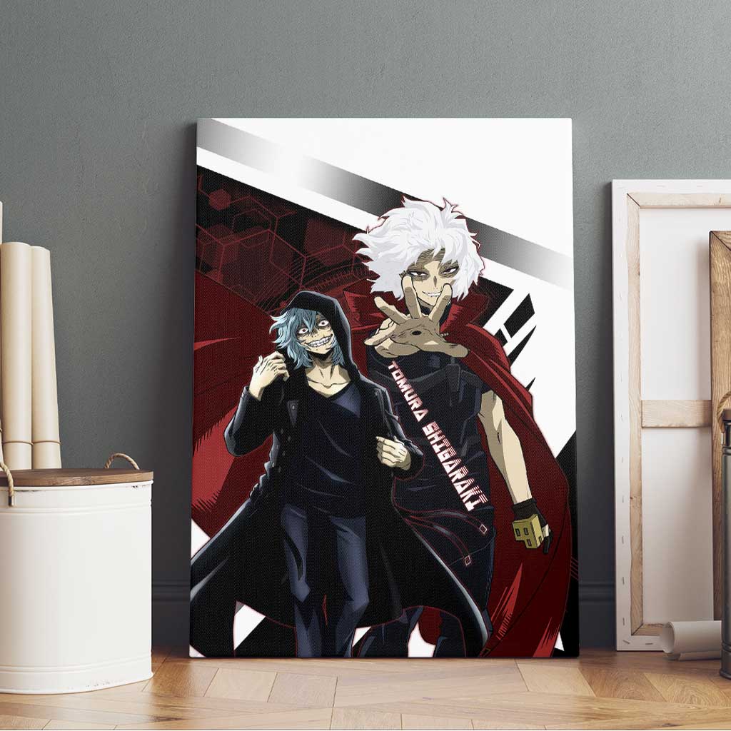 Tomura Shigaraki Canvas Wall Art Dark Anime Villain Illustration with Red Energy Aura