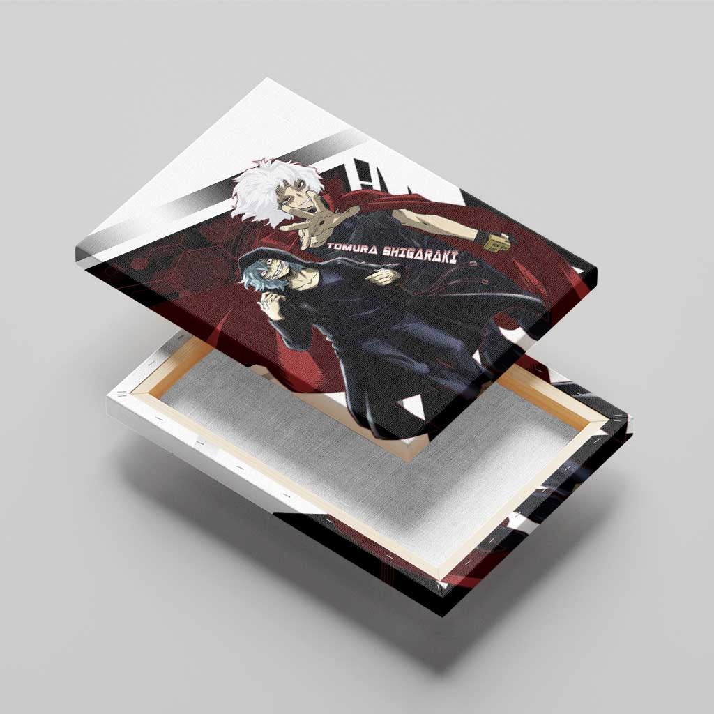 Tomura Shigaraki Canvas Wall Art Dark Anime Villain Illustration with Red Energy Aura