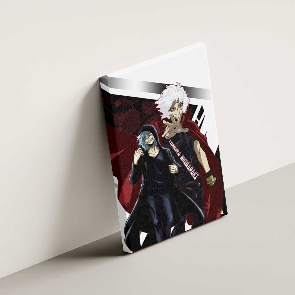 Tomura Shigaraki Canvas Wall Art Dark Anime Villain Illustration with Red Energy Aura