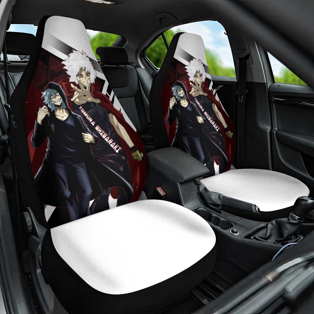 Tomura Shigaraki Car Seat Cover Dark Anime Villain Illustration with Red Energy Aura