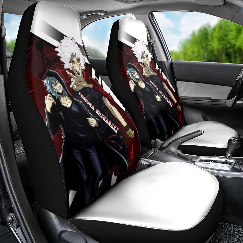 Tomura Shigaraki Car Seat Cover Dark Anime Villain Illustration with Red Energy Aura